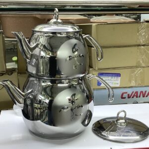 کتری و قوری استیل طرح دار مارک شاهانه اصلی